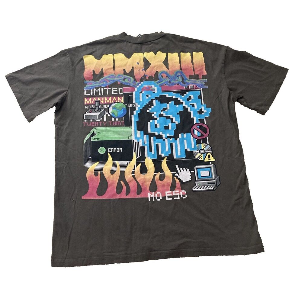 Boohoo Man Limited Ed. Oversized Digital Graphic T Shirt Adult Size S Brown New